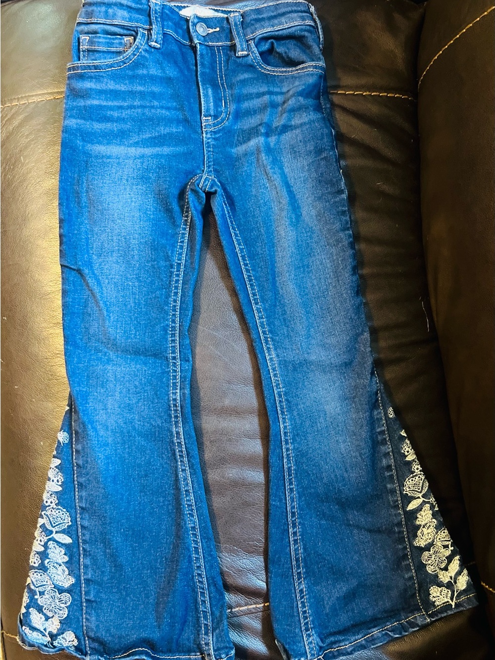 Kids Shyanne Blue Embroidered Flare Jeans